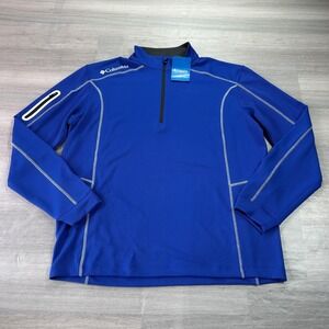 NEW Columbia Omni-Wick Shotgun 1/4 Zip Pullover Shirt Mens Large Blue Golf Top